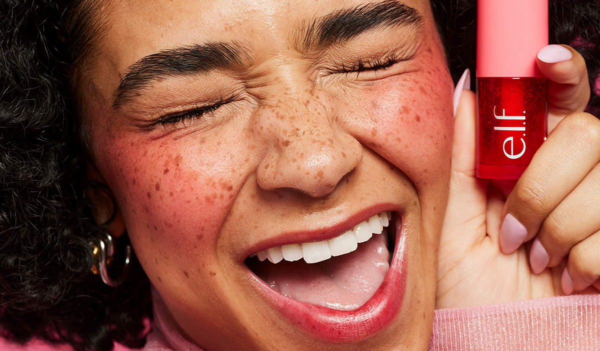 Model Wearing Tinted Cheek Stain