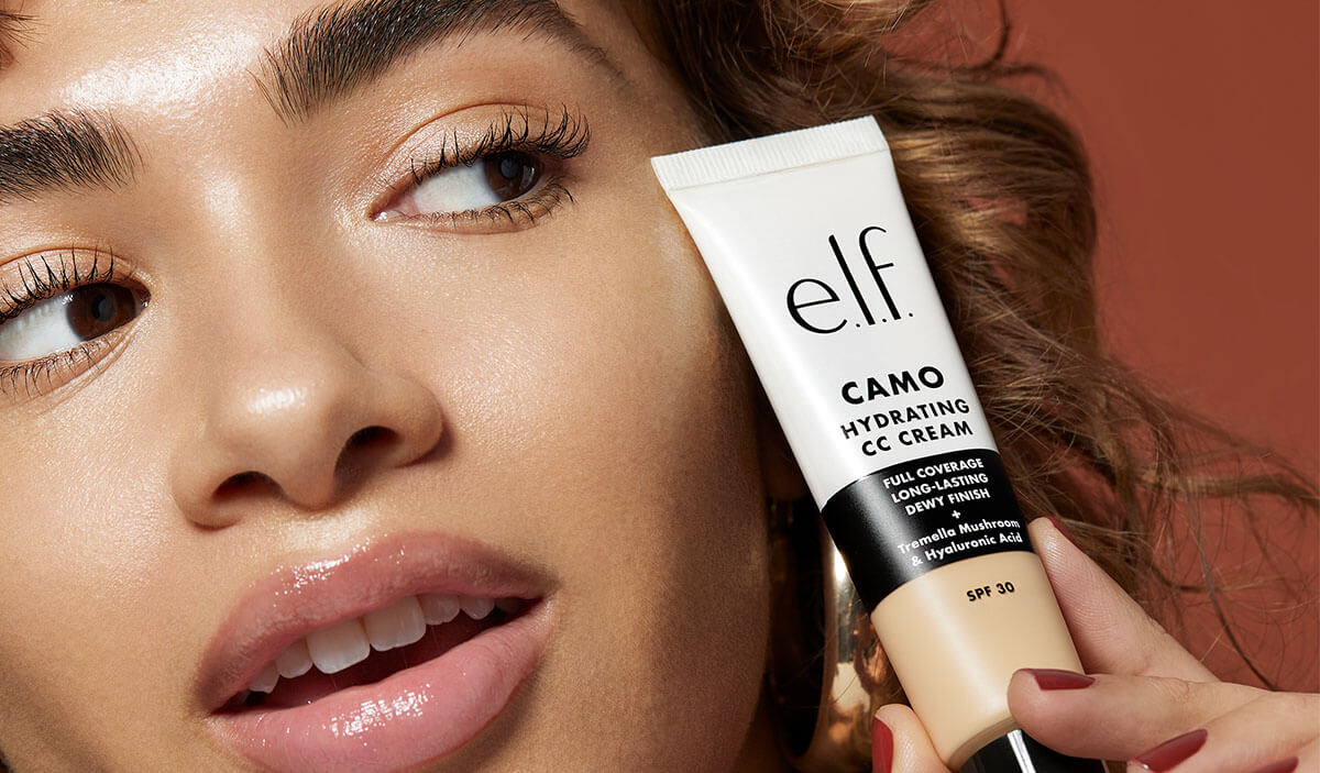 Someone holding e.l.f. Camo Hydrating CC Cream