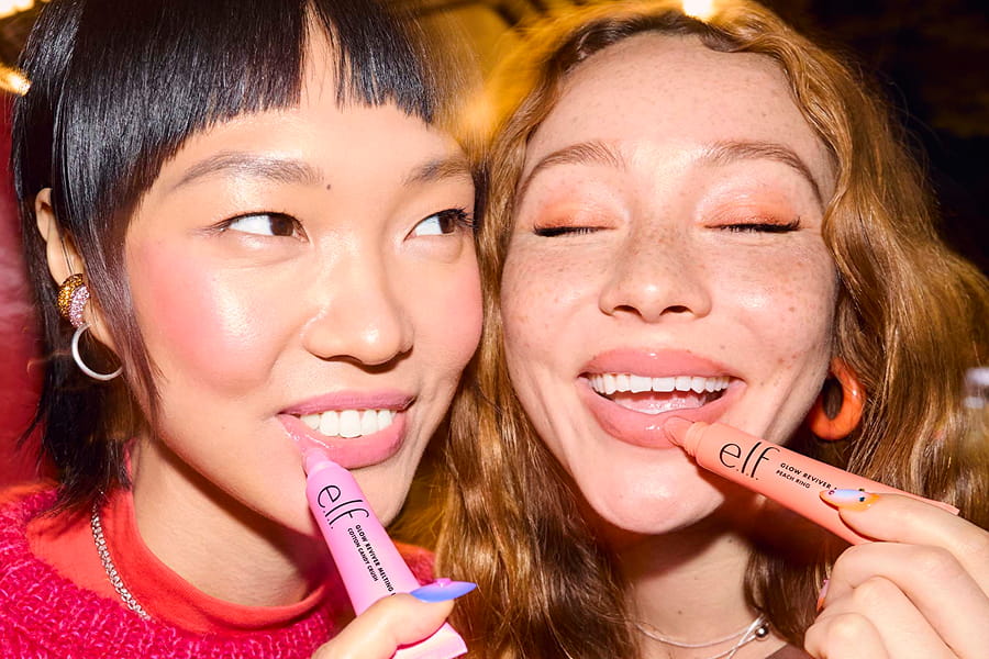 Glow Reviver Melting Lip Balms, shades Cotton Candy Crush & Peach Ring